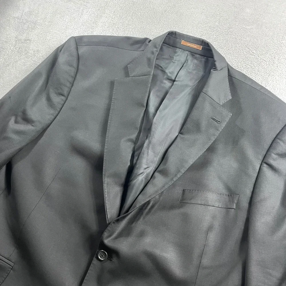 Peter‎ Millar Mens Black Two Button Blazer Sport Coat Jacket 48R Notch Lapel